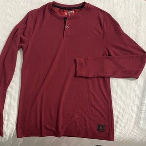 Men's Red Long Sleeve Henley Shirt Spyder Medium